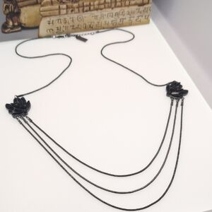 Prabal Gurung Gunmetal Black Geometric Necklace